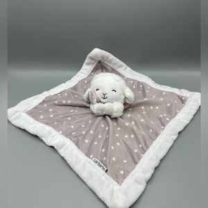 Carters Just One You Lamb Sheep Clouds Gray White Security Blanket Lovey Fleece